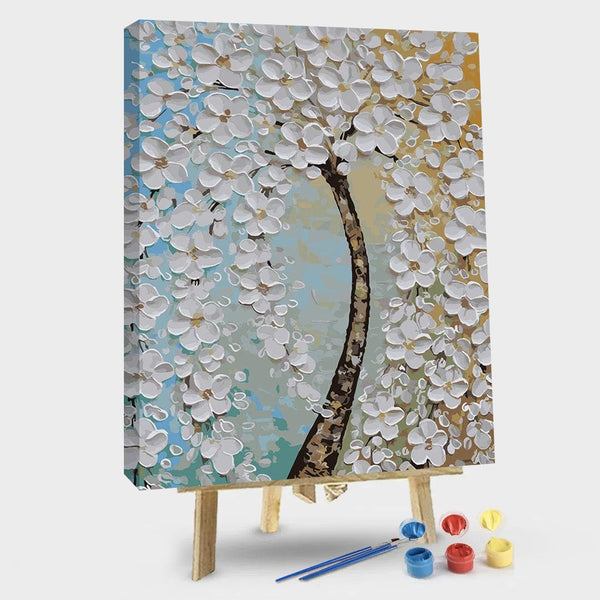 paintingnumberart 16"x20"/40x50cm / Without frame Paint By Numbers Kit – White Bloom