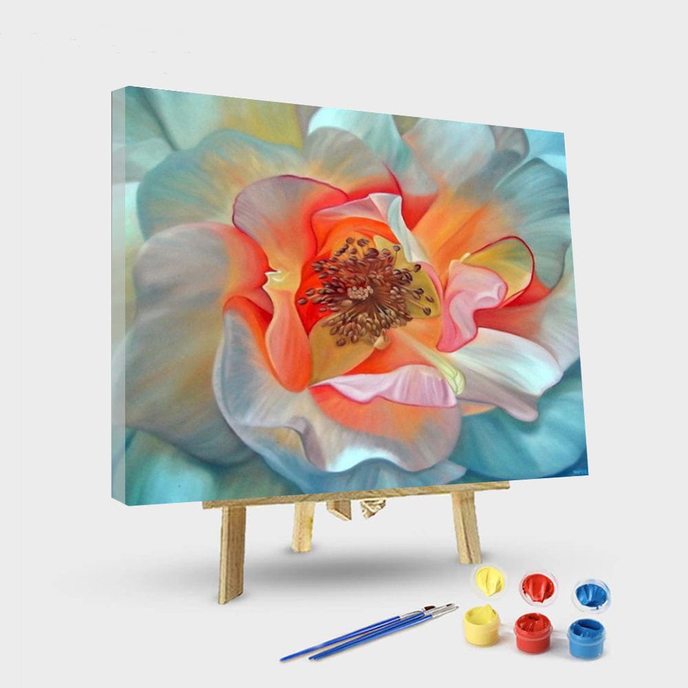 paintingnumberart 16"x20"/40x50cm / Without frame Paint by Numbers Kit –White flowers in bloom