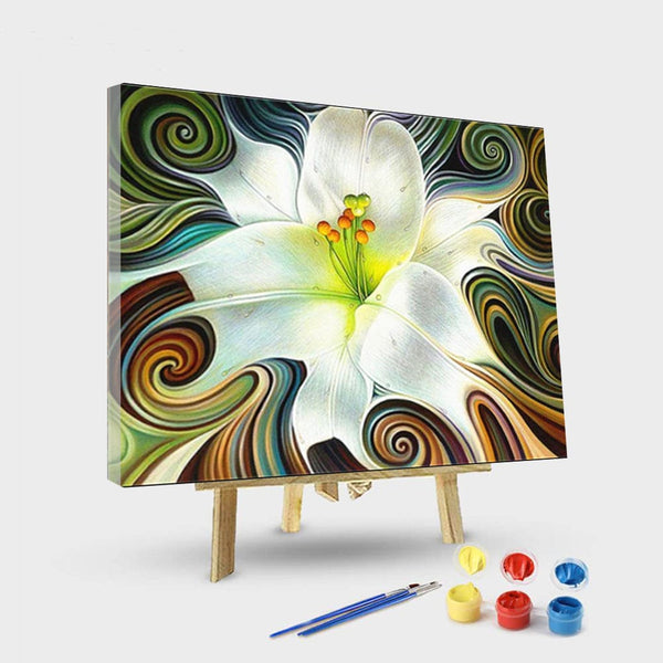 paintingnumberart 16"x20"/40x50cm / Without frame Paint by Numbers Kit – White Orb Flower