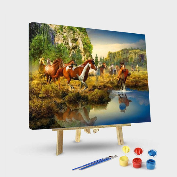 paintingnumberart 16"x20"/40x50cm / Without frame Paint By Numbers Kit – Wild Horse Canyon