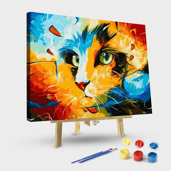 paintingnumberart 16"x20"/40x50cm / Without frame Paint By Numbers Kit-Wondrous Cat Paint by Numbers Kit