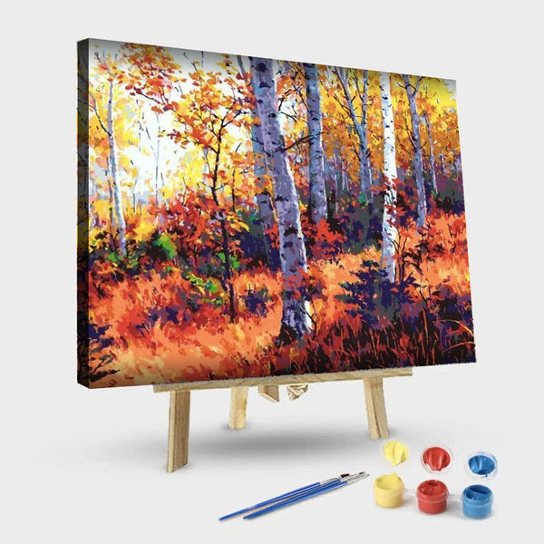 paintingnumberart 16"x20"/40x50cm / Without frame Paint By Numbers Kits – Fall Birch Forrest