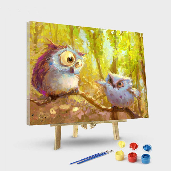 paintingnumberart 16"x20"/40x50cm / Without frame Pair of owls – Birds Paint By Number