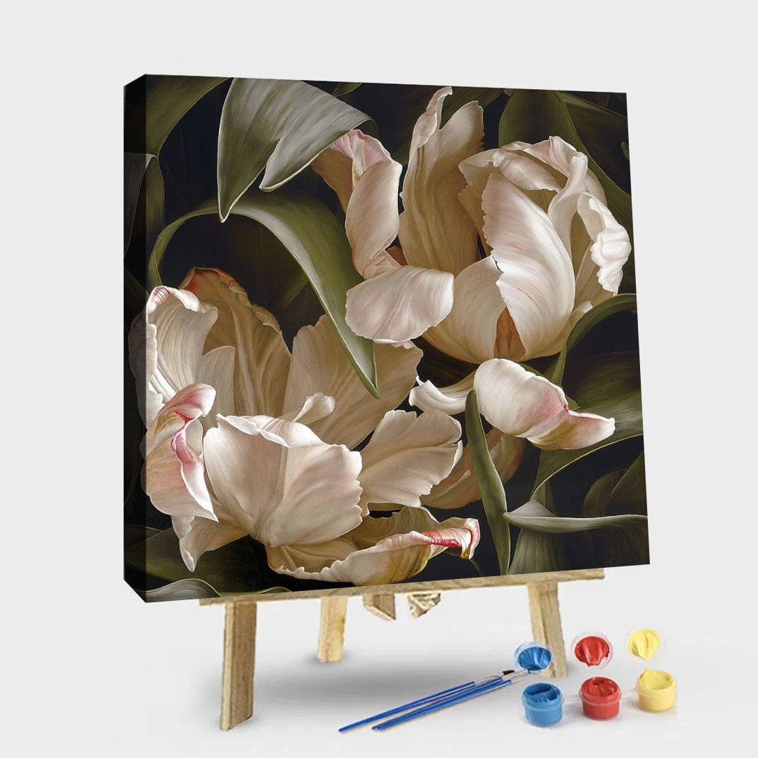 paintingnumberart 16"x20"/40x50cm / Without frame Peonies on Orange – Tech-Crafty Paint By Numbers
