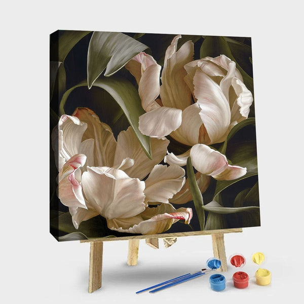 paintingnumberart 16"x20"/40x50cm / Without frame Peonies on Orange – Tech-Crafty Paint By Numbers