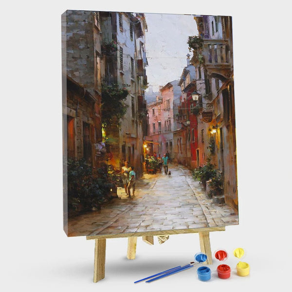 paintingnumberart 16"x20"/40x50cm / Without frame people walking in city – Cities Paint By Number