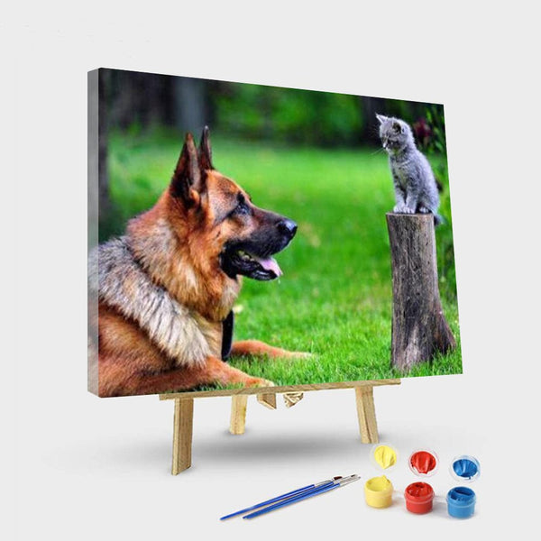 paintingnumberart 16"x20"/40x50cm / Without frame Pet Dog and Cat – Animals Paint By Number