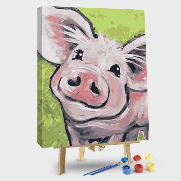 paintingnumberart 16"x20"/40x50cm / Without frame Pig Smiling – Animals Paint By Number