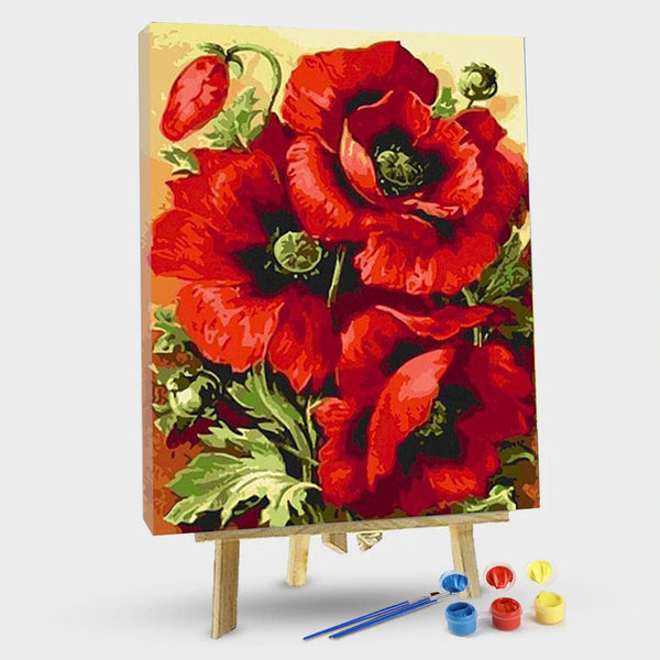 paintingnumberart 16"x20"/40x50cm / Without frame Poppy flower-Paint by Numbers Kit 的副本