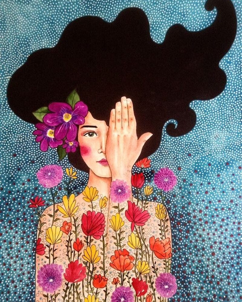 paintingnumberart 16"x20"/40x50cm / Without frame Pretty girl and flower-Paint by number kit