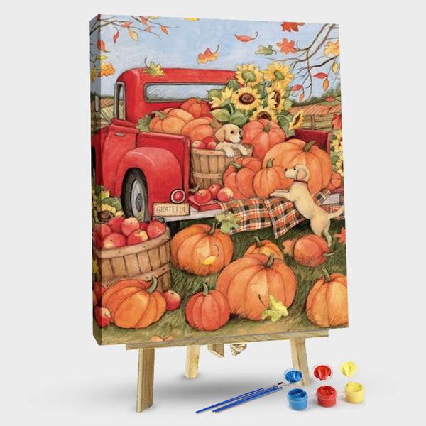 paintingnumberart 16"x20"/40x50cm / Without frame Pumpkin truck-Paint by Numbers Kit