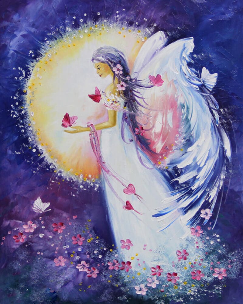 paintingnumberart 16"x20"/40x50cm / Without frame Purple angel – Paint by number kit