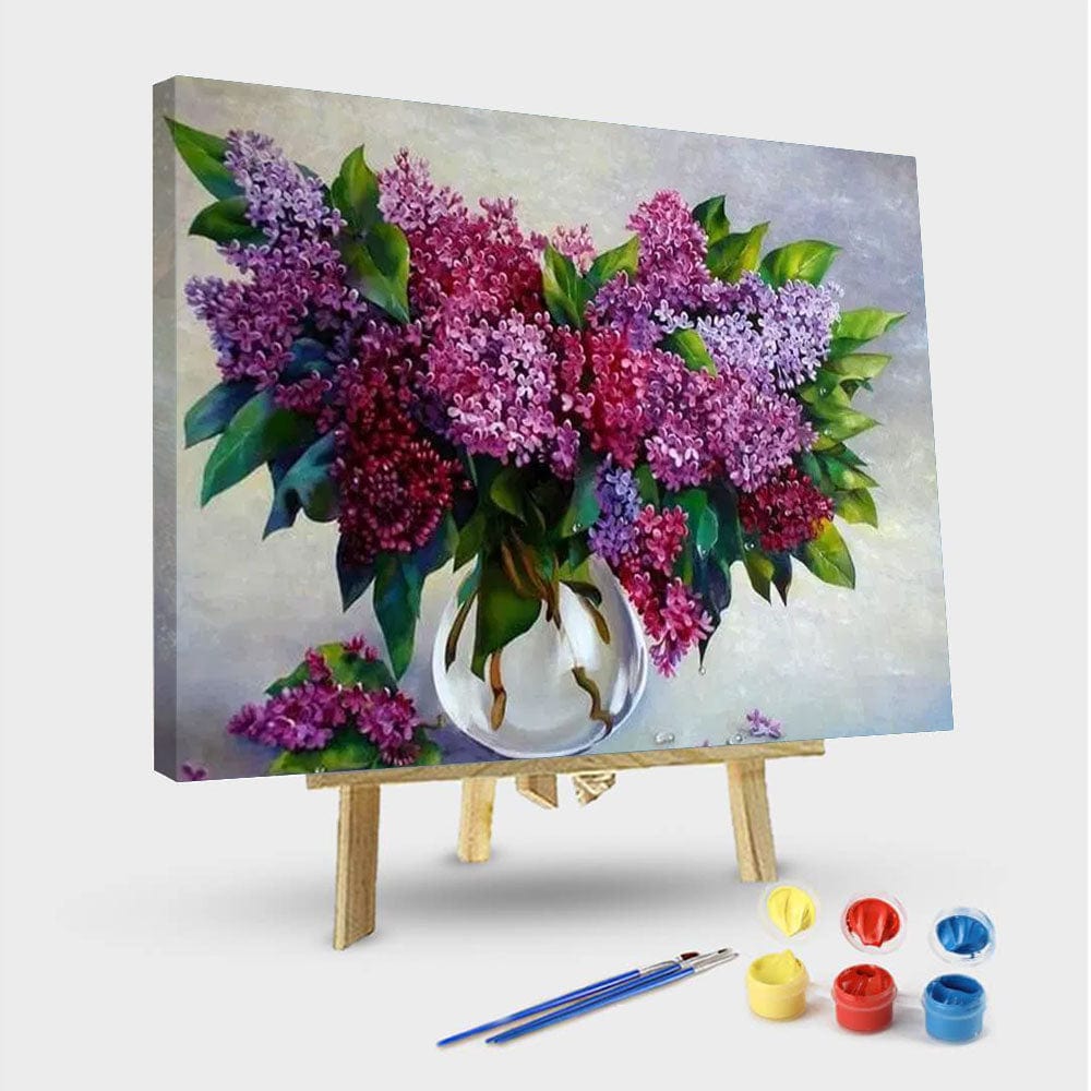 paintingnumberart 16"x20"/40x50cm / Without frame Purple Flowers – Flowers Paint By Number