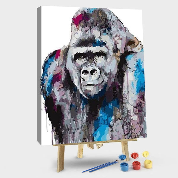 paintingnumberart 16"x20"/40x50cm / Without frame Purple Gorilla – Animals Paint By Number