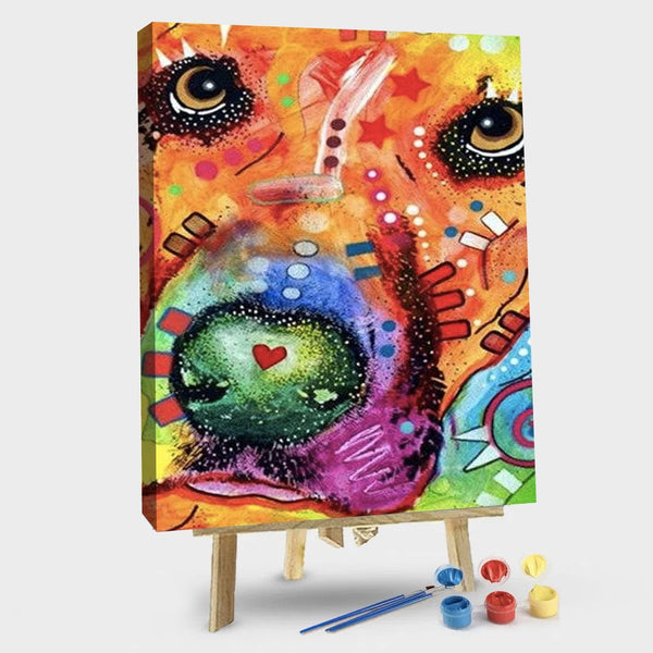 paintingnumberart 16"x20"/40x50cm / Without frame Rainbow Colors Dog – Animals Paint By Number