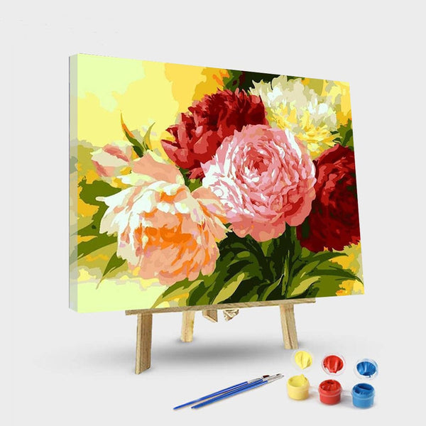 paintingnumberart 16"x20"/40x50cm / Without frame Rainbow Roses-Paint by Numbers Kit