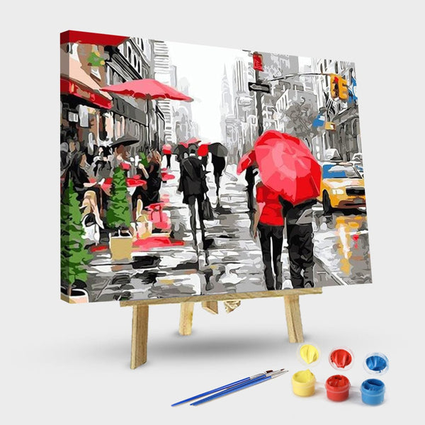 paintingnumberart 16"x20"/40x50cm / Without frame Rainy Day In New York – Cities Paint By Number