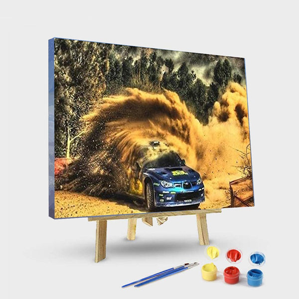 paintingnumberart 16"x20"/40x50cm / Without frame Rally Car – Engines Paint By Number