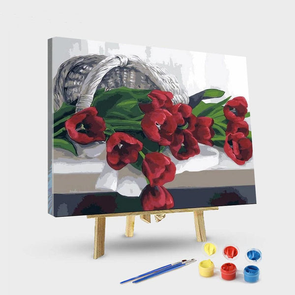 paintingnumberart 16"x20"/40x50cm / Without frame Rose – Flowers Paint By Numbers