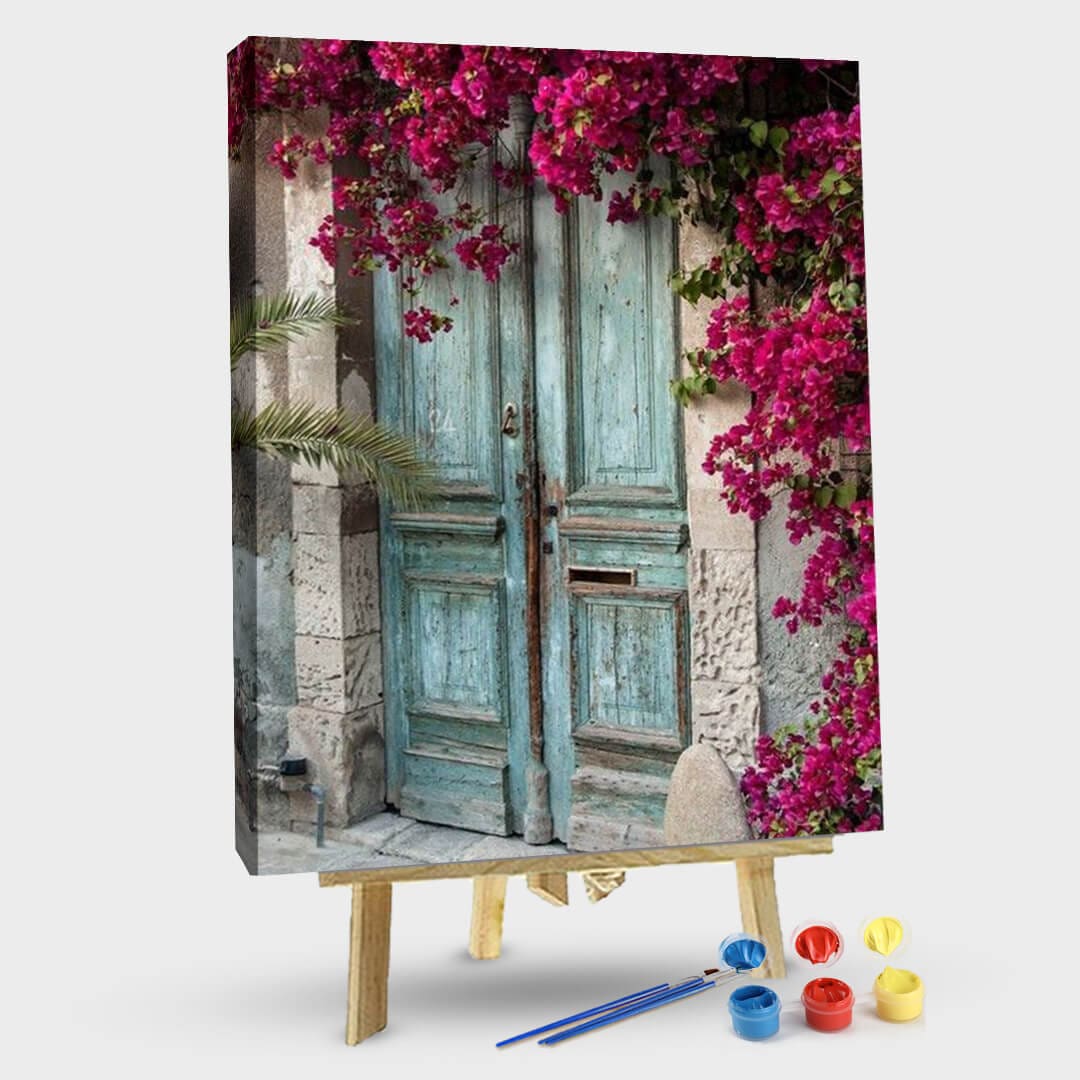 paintingnumberart 16"x20"/40x50cm / Without frame Rose outside the door-Paint by Numbers Kit