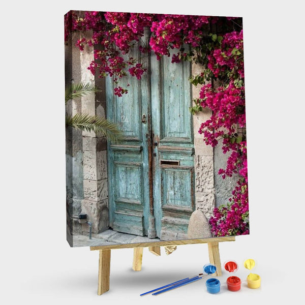 paintingnumberart 16"x20"/40x50cm / Without frame Rose outside the door-Paint by Numbers Kit