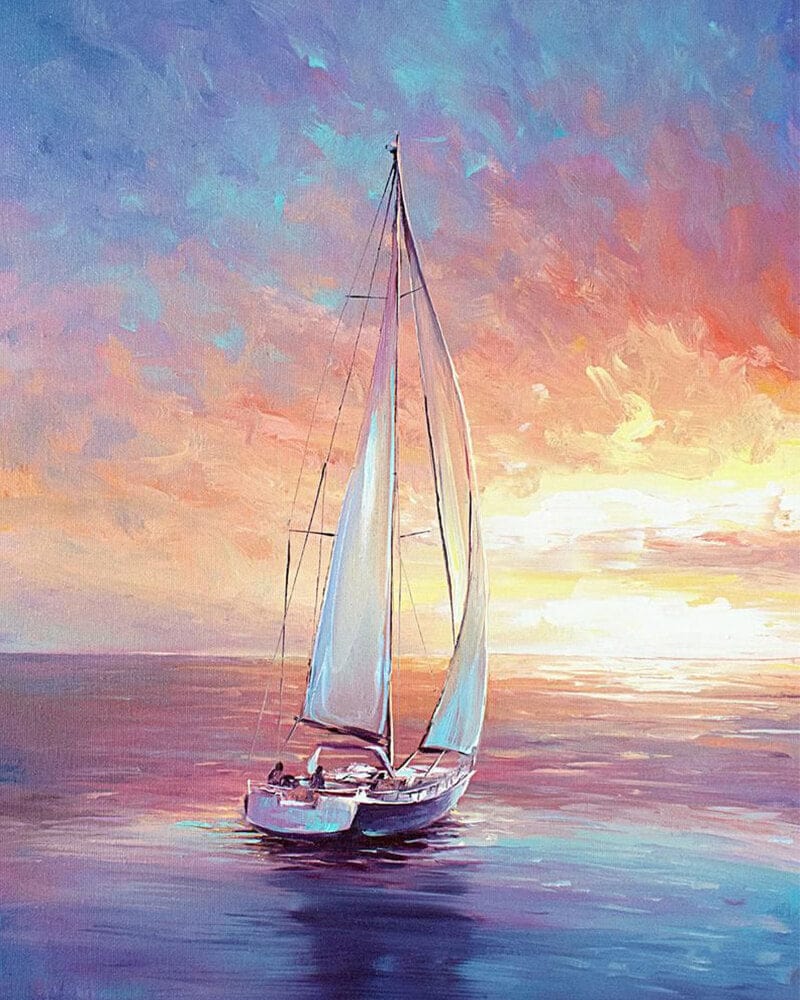 paintingnumberart 16"x20"/40x50cm / Without frame Sailing sea-Paint by number kit