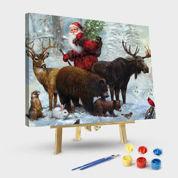 paintingnumberart 16"x20"/40x50cm / Without frame Santa’s Best Friends-Paint by Numbers Kit
