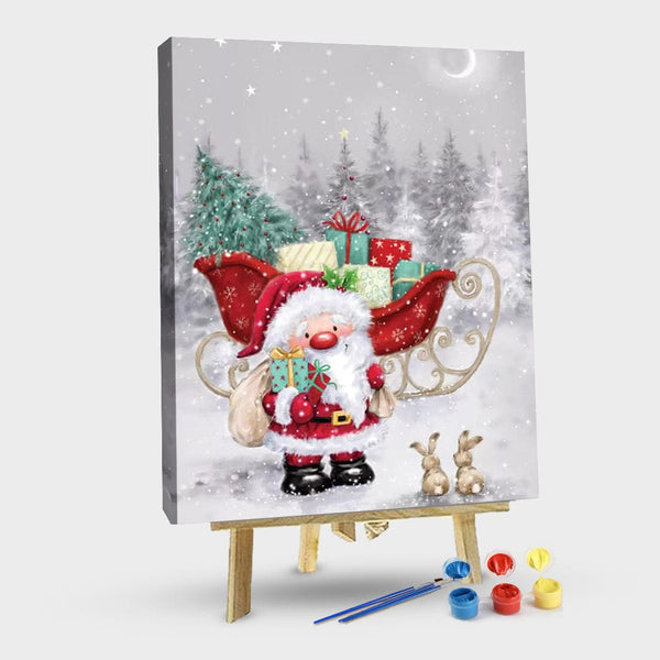 paintingnumberart 16"x20"/40x50cm / Without frame Santa with SleighI-Paint by Numbers Kit