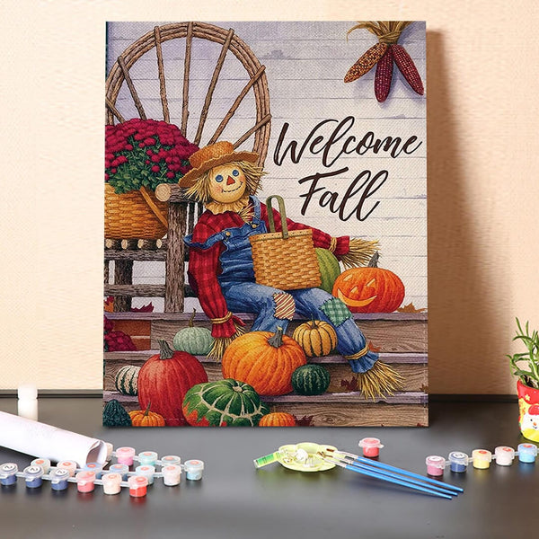 paintingnumberart 16"x20"/40x50cm / Without frame Scarecrow Garden-Paint by Numbers Kit
