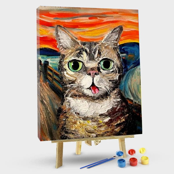 paintingnumberart 16"x20"/40x50cm / Without frame Scream Cat – Animals Paint By Number