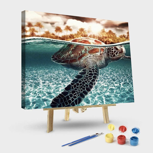 paintingnumberart 16"x20"/40x50cm / Without frame Sea Turtle – Animals Paint By Number