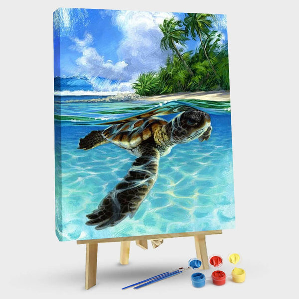 paintingnumberart 16"x20"/40x50cm / Without frame Sea turtle1-Paint by Numbers Kit