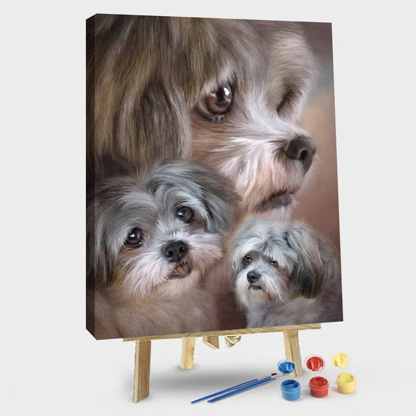 paintingnumberart 16"x20"/40x50cm / Without frame Shih Tzu Dogs – Animals Paint By Numbers