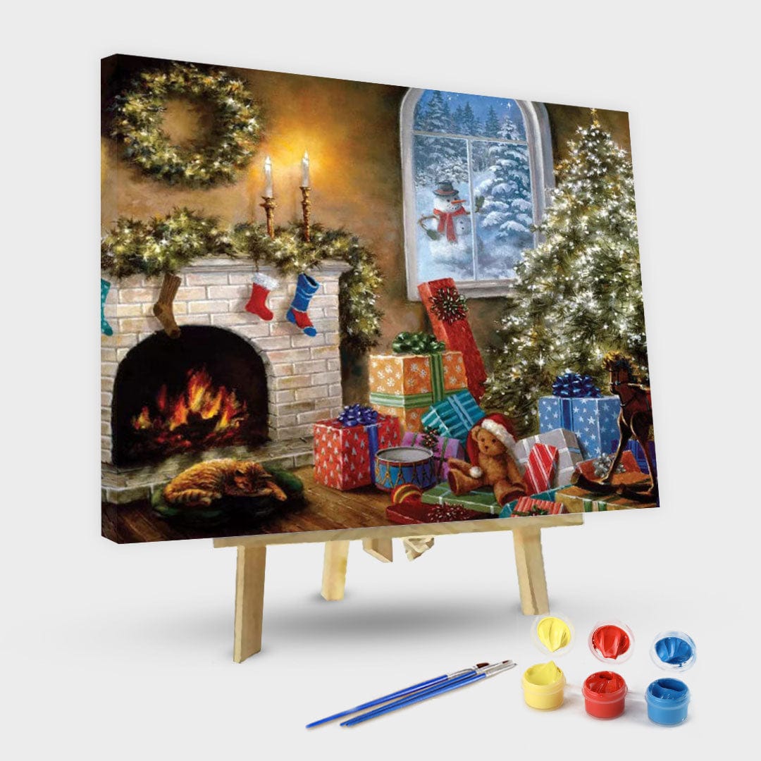 paintingnumberart 16"x20"/40x50cm / Without frame Sleepiness before Christmas presents-Paint by Numbers Kit