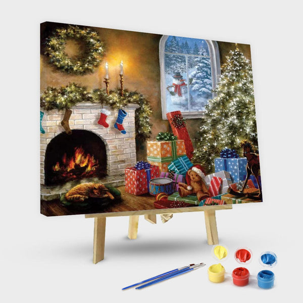 paintingnumberart 16"x20"/40x50cm / Without frame Sleepiness before Christmas presents-Paint by Numbers Kit