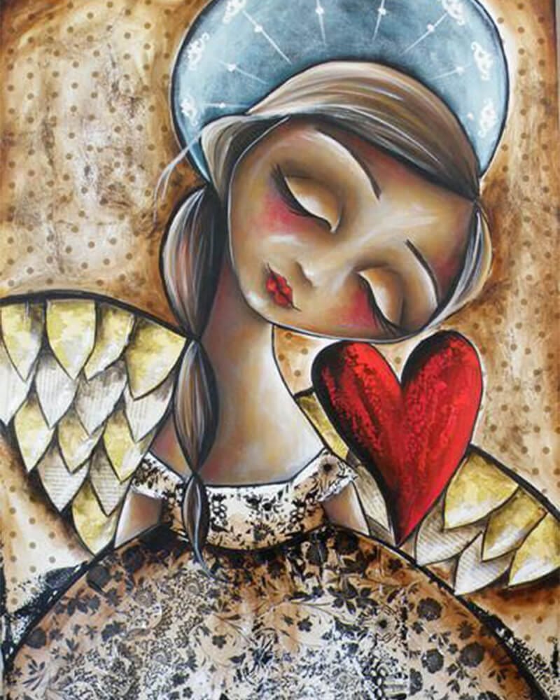 paintingnumberart 16"x20"/40x50cm / Without frame Sleeping Angel#12-Paint By Numbers Kit