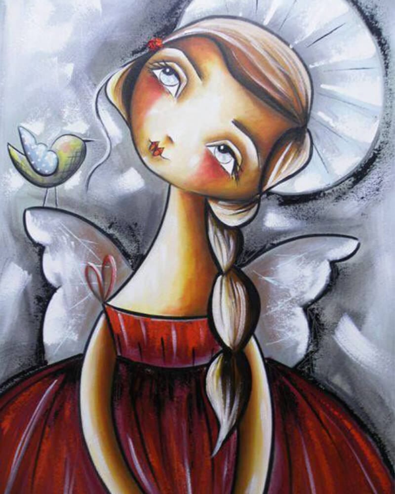 paintingnumberart 16"x20"/40x50cm / Without frame Sleeping Angel#14-Paint By Numbers Kit