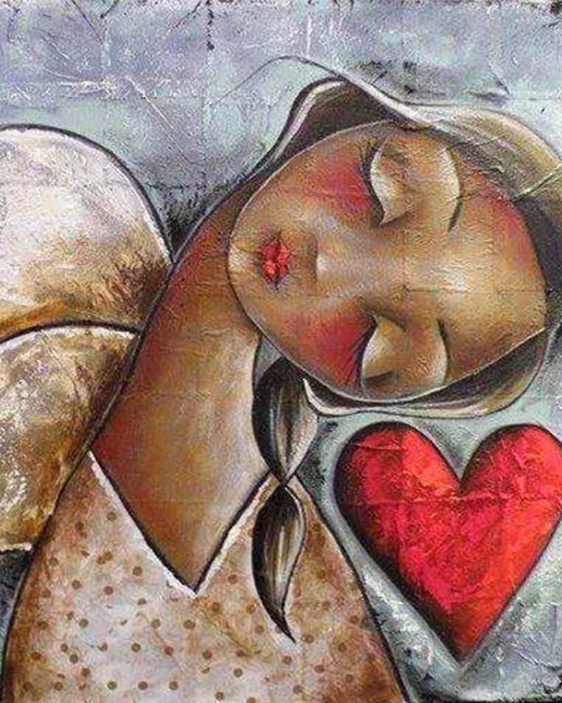 paintingnumberart 16"x20"/40x50cm / Without frame Sleeping Angel#16-Paint By Numbers Kit