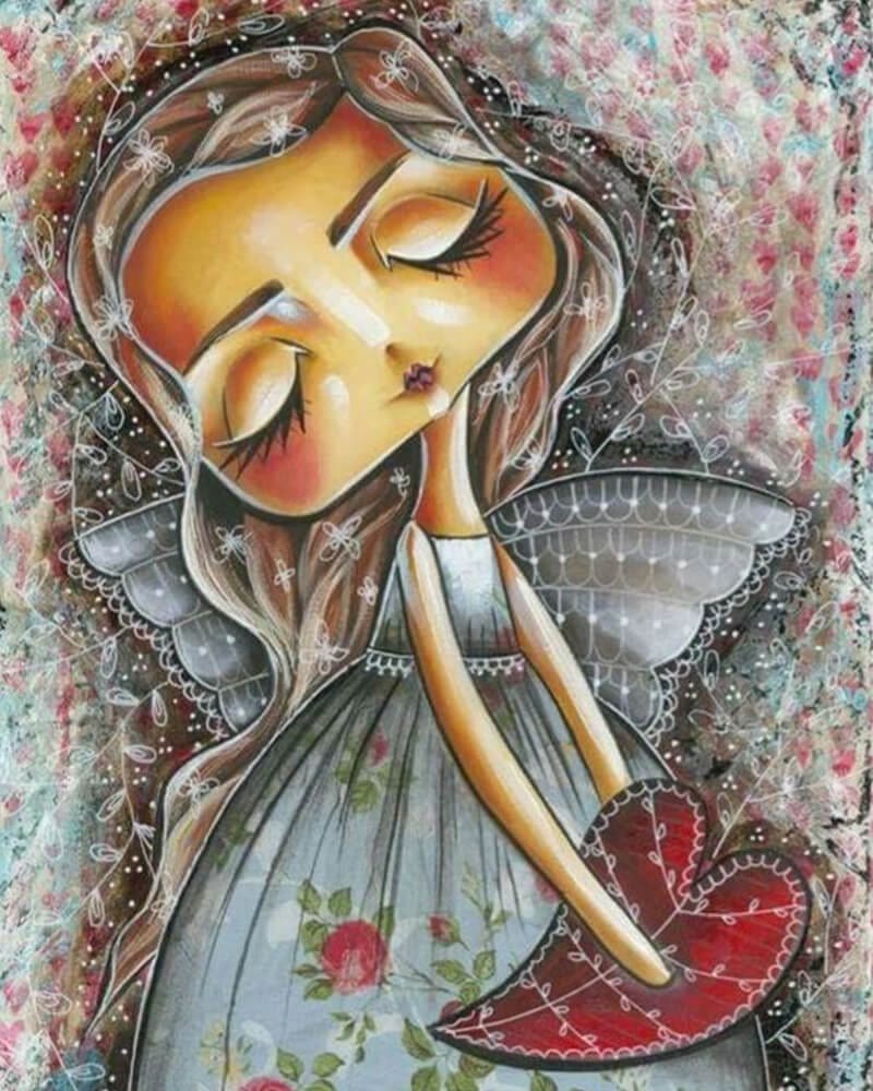 paintingnumberart 16"x20"/40x50cm / Without frame Sleeping Angel#20-Paint By Numbers Kit