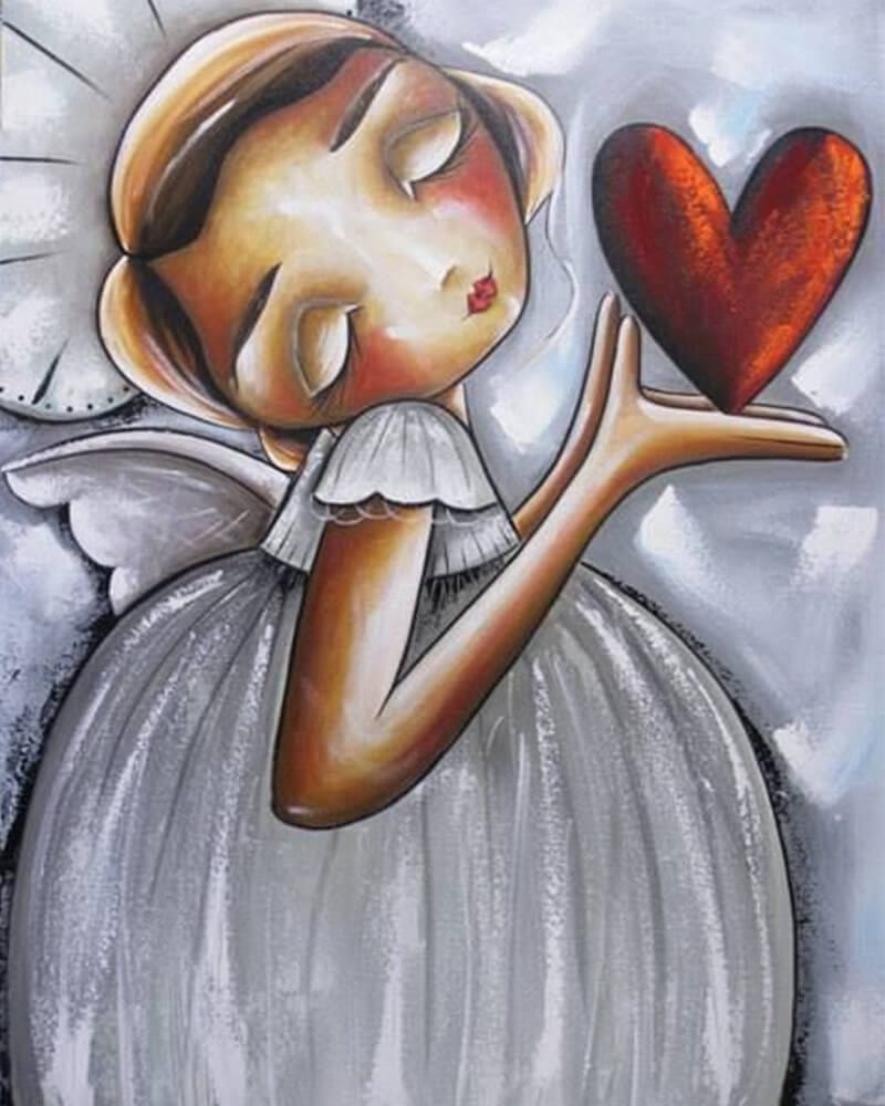 paintingnumberart 16"x20"/40x50cm / Without frame Sleeping Angel#9-Paint By Numbers Kit
