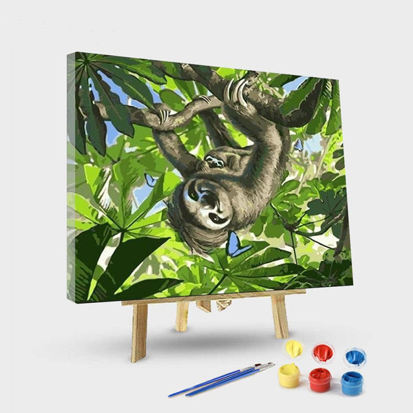 paintingnumberart 16"x20"/40x50cm / Without frame Sloth on a Tree – Animals Paint By Number