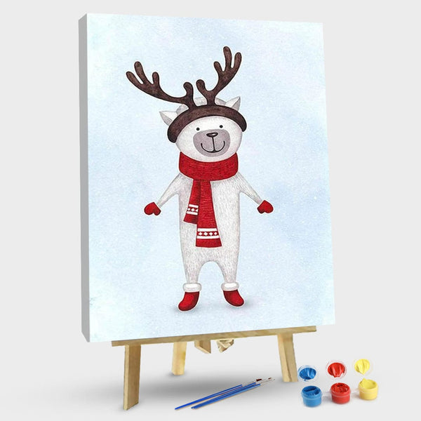 paintingnumberart 16"x20"/40x50cm / Without frame Small Christmas Deer–Paint By Number