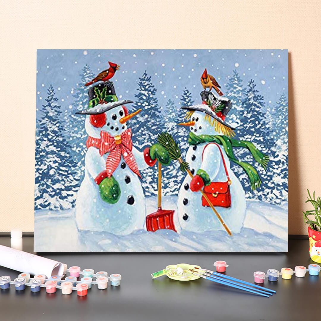 paintingnumberart 16"x20"/40x50cm / Without frame Snowman V -Paint by Numbers Kit
