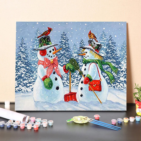 paintingnumberart 16"x20"/40x50cm / Without frame Snowman V -Paint by Numbers Kit