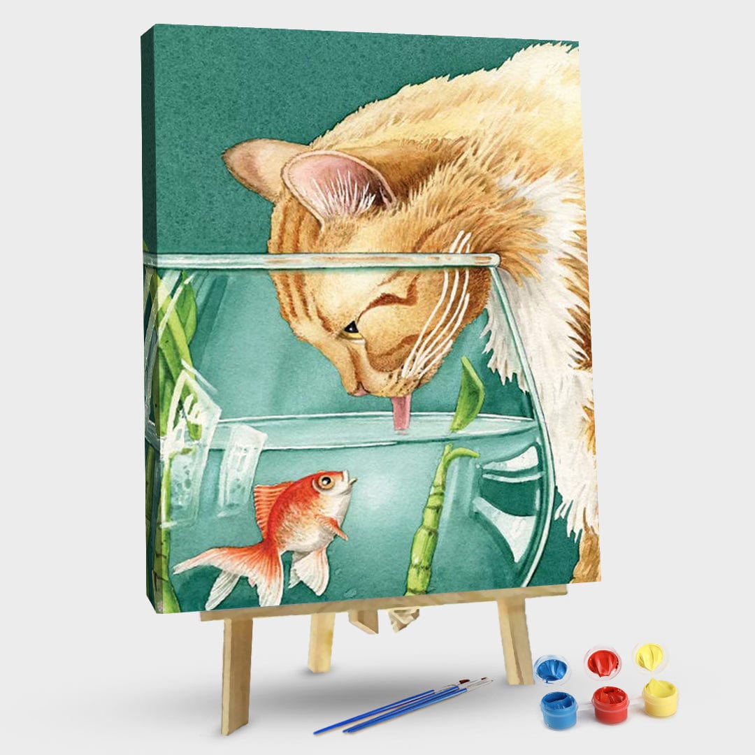paintingnumberart 16"x20"/40x50cm / Without frame Something’s Fishy-Paint By Numbers Kit