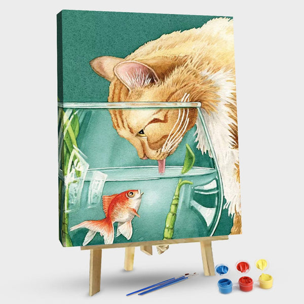 paintingnumberart 16"x20"/40x50cm / Without frame Something’s Fishy-Paint By Numbers Kit