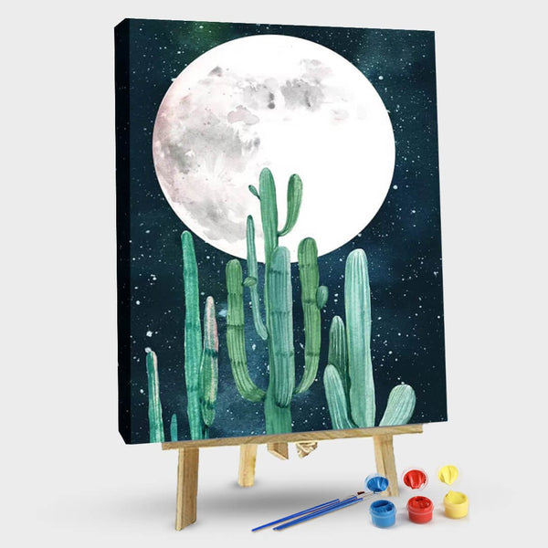paintingnumberart 16"x20"/40x50cm / Without frame Southwestern Green Cactus Trio II-Paint by Numbers Kit