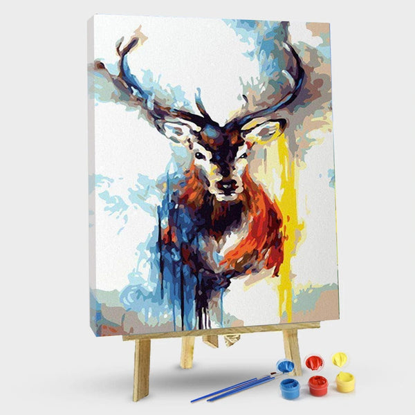 paintingnumberart 16"x20"/40x50cm / Without frame Splatter Deer – Animals Paint By Number