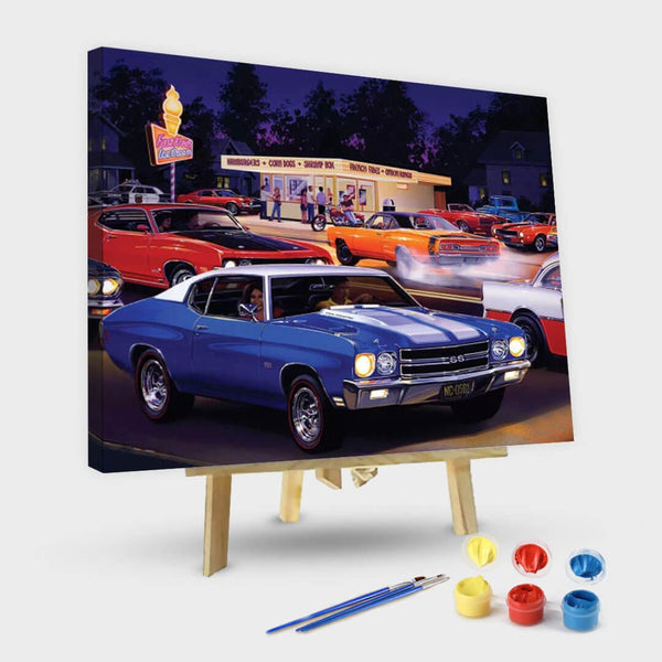 paintingnumberart 16"x20"/40x50cm / Without frame Street cars#2-Paint by Numbers Kit