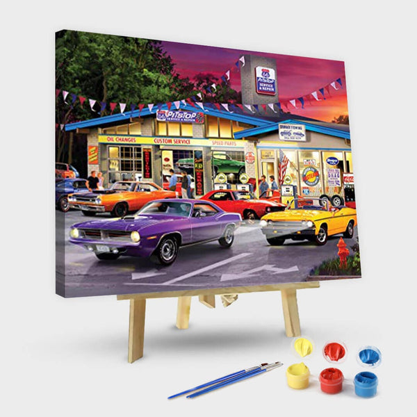 paintingnumberart 16"x20"/40x50cm / Without frame Street Cars#6-Paint by Numbers Kit